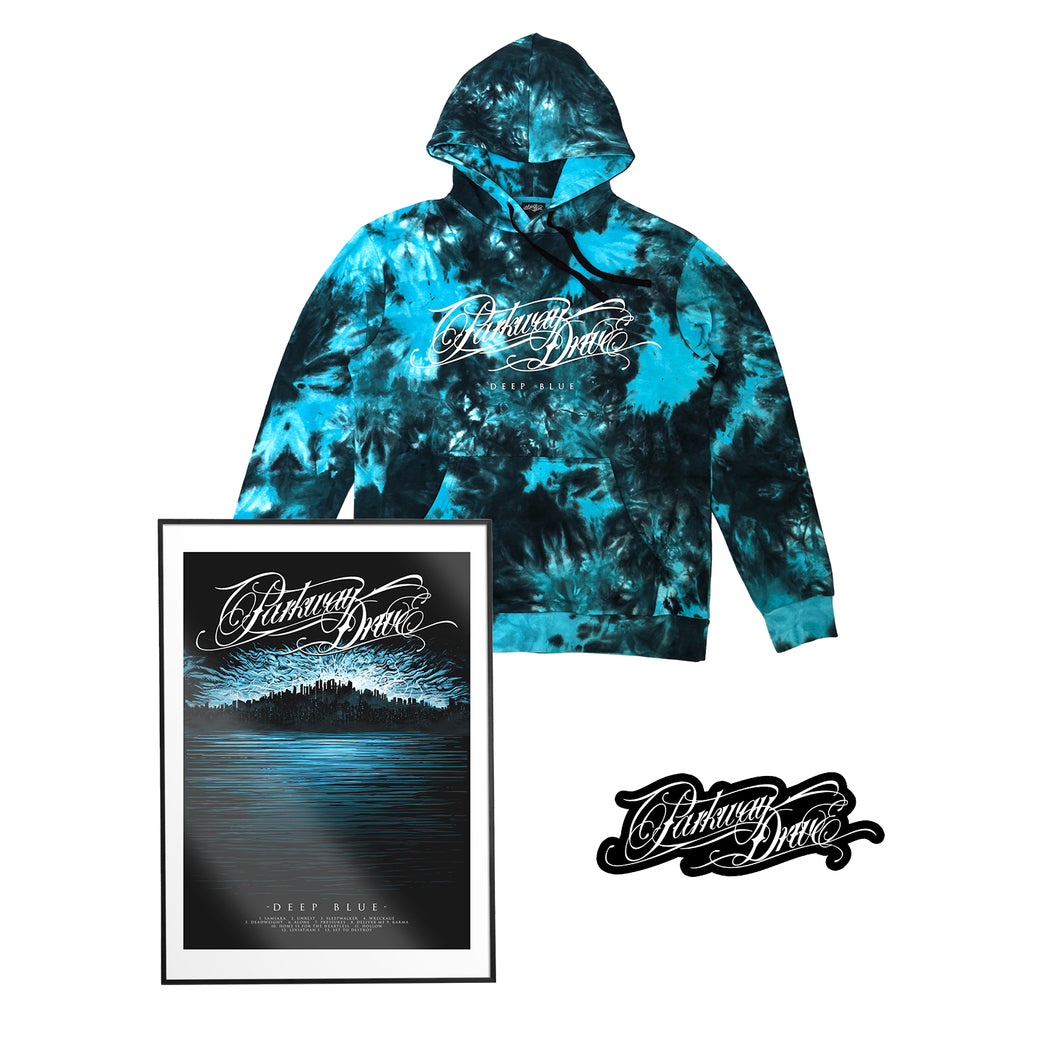 Parkway Drive - Deep Blue Tie Dye Pullover Hoodie Bundle