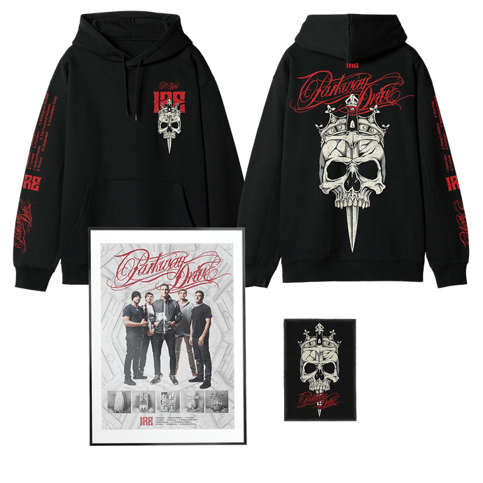 Parkway Drive - 10 Year Anniversary IRE Skull Hoodie & Patch Bundle