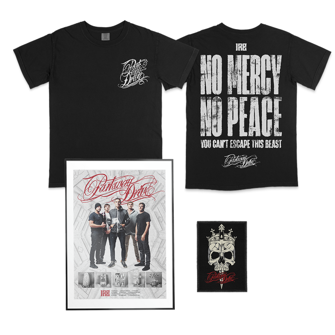 Parkway Drive - 10 Year Anniversary IRE T-Shirt & Patch Bundle