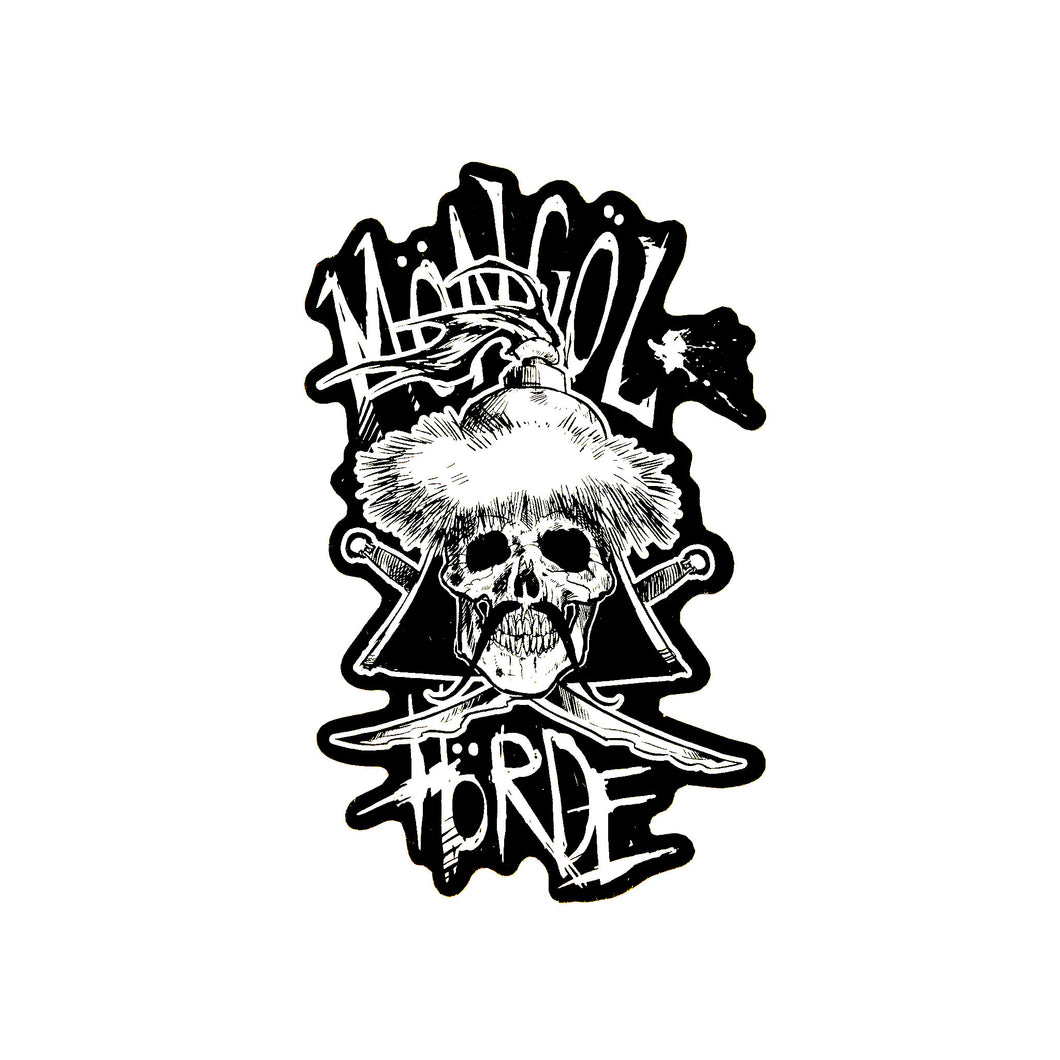 Mongol Horde Skull Logo Sticker